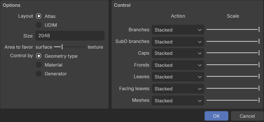 The Unwrap UVs dialog.
