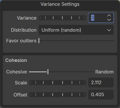 The Variance Editor.