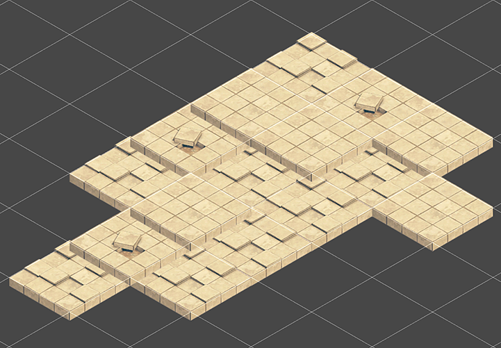 The Scene view with an example of isometric tile rendering issues.