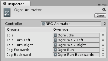 Unity - Manual: Animator Override Controllers