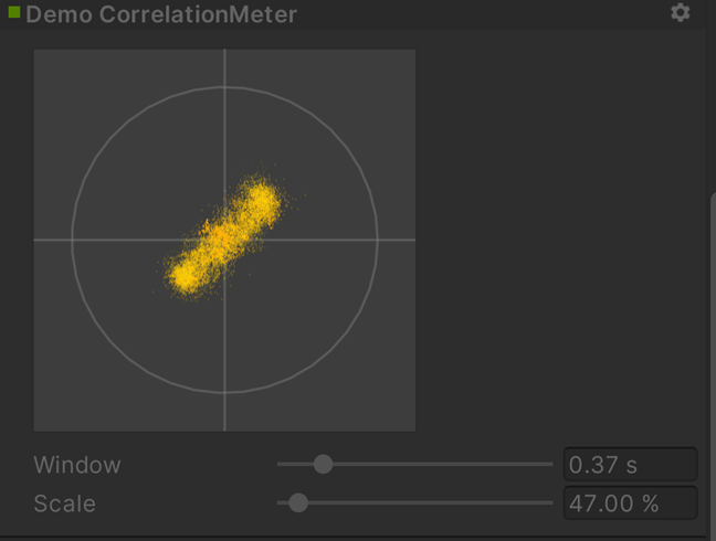 Custom GUI of the CorrelationMeter plugin.