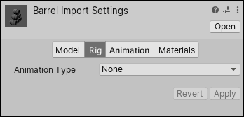 Unity - Manual: Rig tab