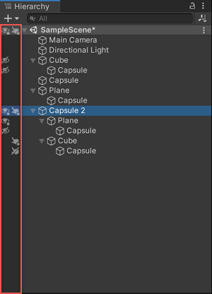 Unity Manual The Hierarchy Window