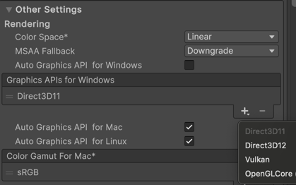 Unity Manual Graphics Api Support