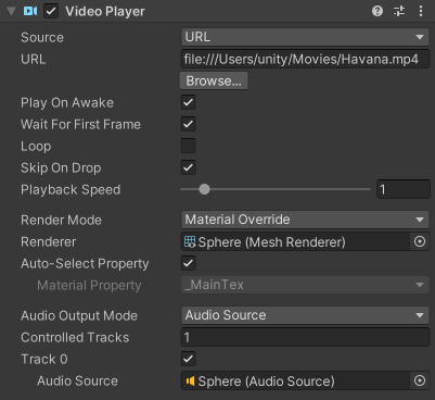 The Source field in the Video Player component