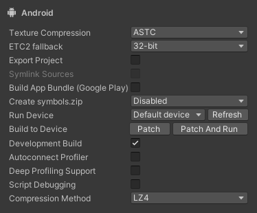 Unity - Manual: Android Build Settings
