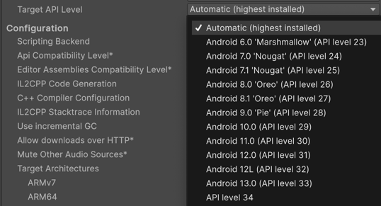 Unity - Manual: Android Build Settings