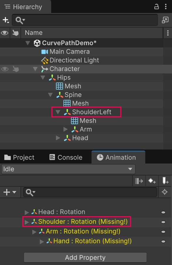 Missing target GameObject in AnimationClip