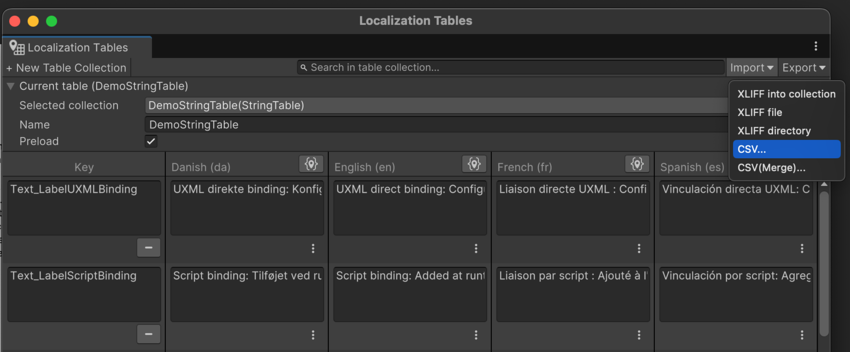 Import or export CSV files.