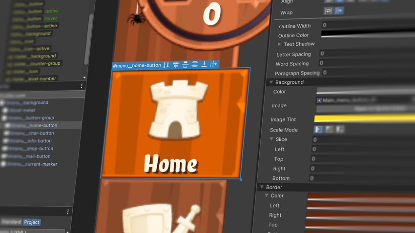 Changing style properties directly in UI Builder.