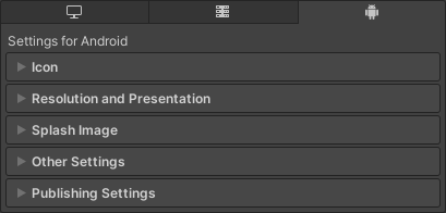 Unity - Manual: Android Player settings
