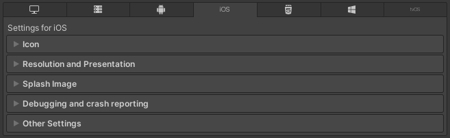 Standalone iOS Player settings