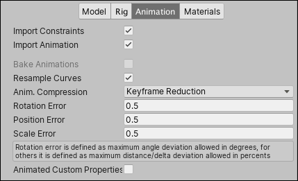 Unity - Manual: Animation tab