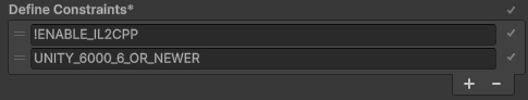 Define Constraints for a specific runtime and Unity version