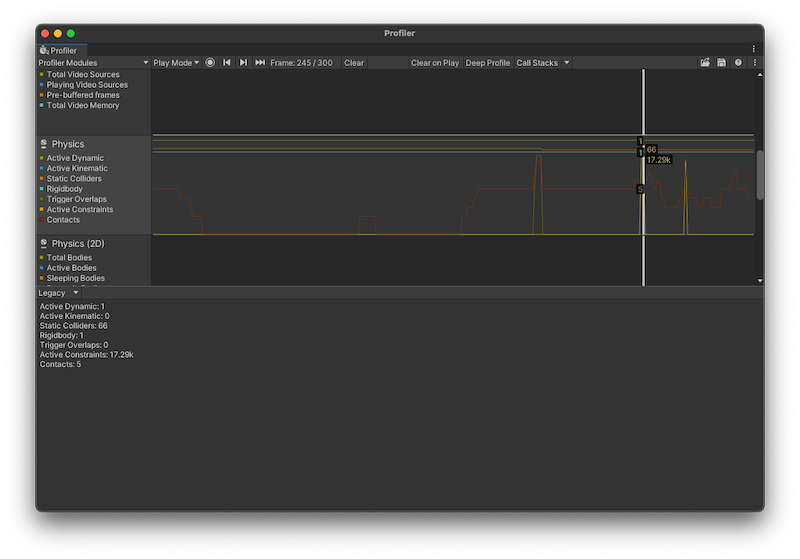 Unity - Manual: Physics Profiler module