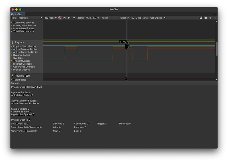 Unity - Manual: Physics Profiler module