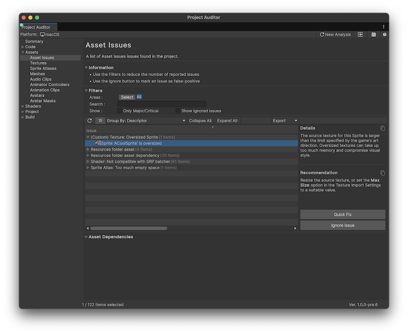 Custom analyzer output