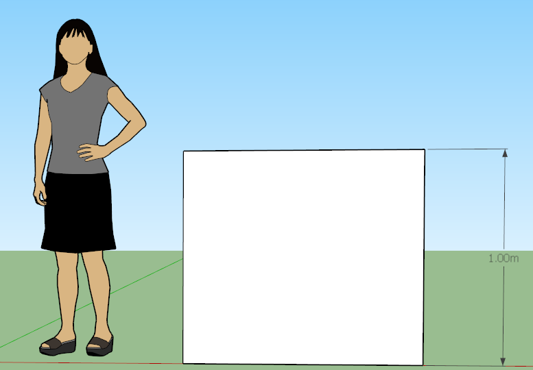 SketchUp檔案，其立方體設定為1米高