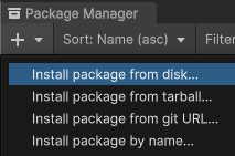 Add package from disk button