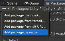 Add package from name button
