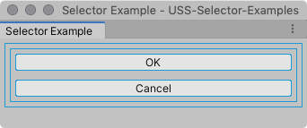 Example buttons with margins and thin blue borders.