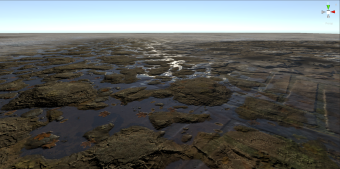 Terrain layers rendered with the Forward rendering path