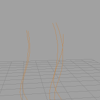 The hairs with a helix applied. They are now slightly helical.