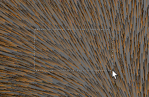 The selection box as you click and drag on strands to make a selection.