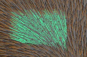 The selected strands highlighted when the selection's complete.