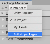 Switch the list context to Built-in packages