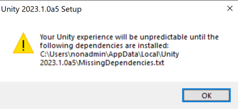 Warning for missing dependencies that an administrator must install