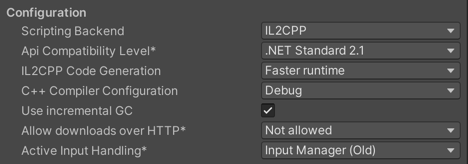 Configuration settings for desktop platforms